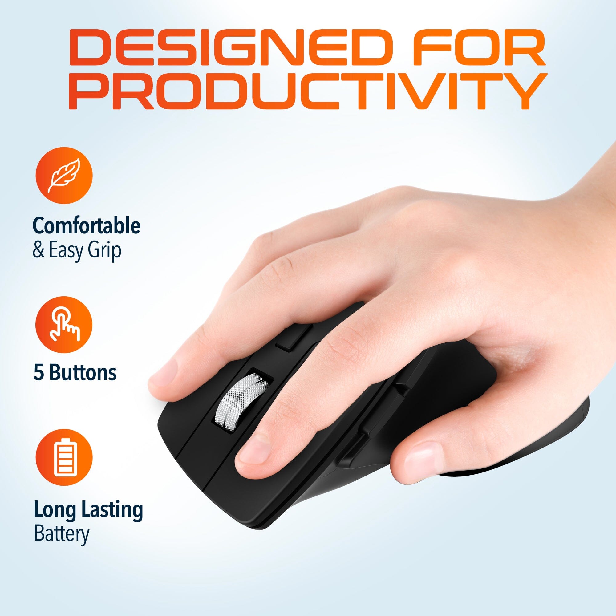 Delton S18 2.4G Ergonomic Wireless Mouse Wireless Mouse - Tophatter Daily Deals